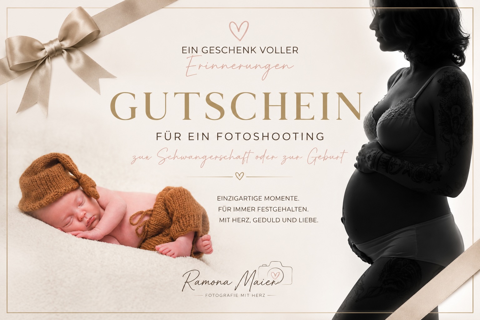 Gutschein für ein Schwangerschafts- oder Babyfotoshoting